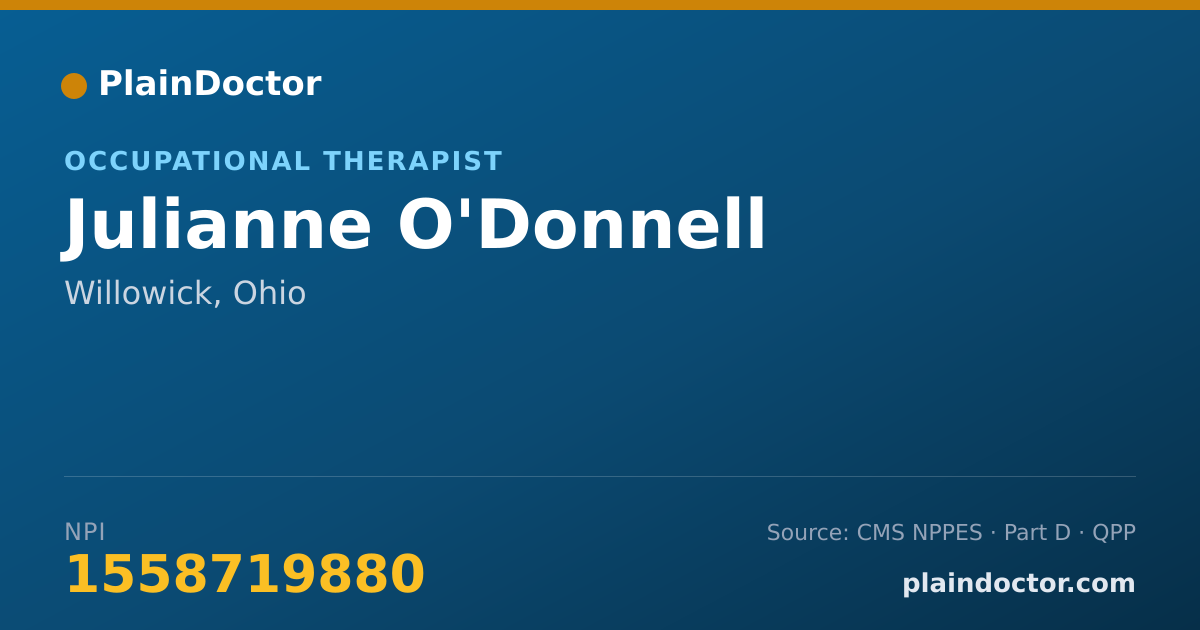 Shareable card for Julianne O'Donnell - Occupational Therapist, Willowick, OH