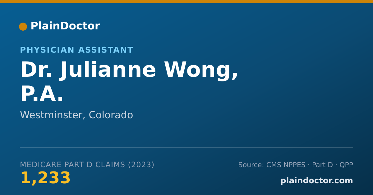 Shareable card for Julianne Wong, P.A. - Physician Assistant, Westminster, CO
