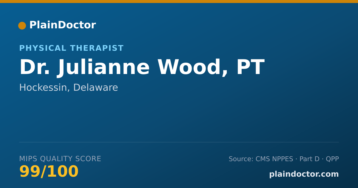 Shareable card for Julianne Wood, PT - Physical Therapist, Hockessin, DE