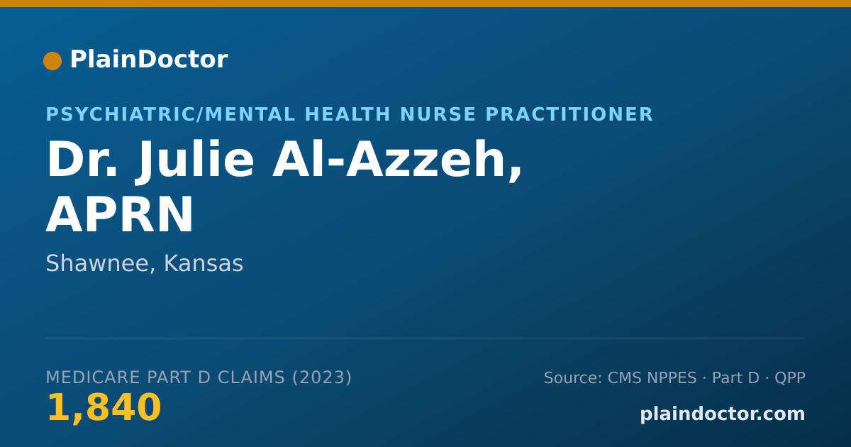 Shareable card for Julie Al-Azzeh, APRN - Psychiatric/Mental Health Nurse Practitioner, Shawnee, KS