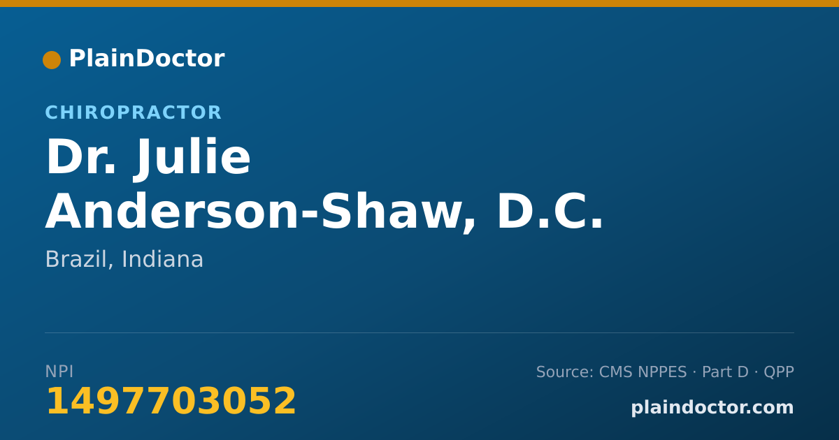 Shareable card for Julie Anderson-Shaw, D.C. - Chiropractor, Brazil, IN