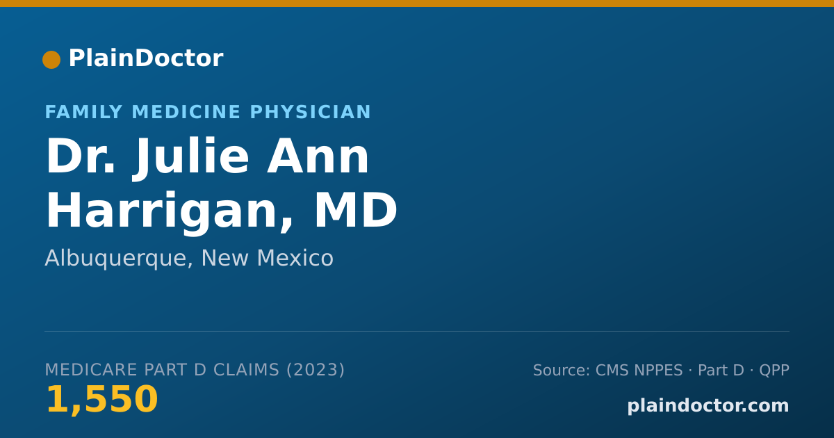 Shareable card for Julie Ann Harrigan, MD - Family Medicine Physician, Albuquerque, NM