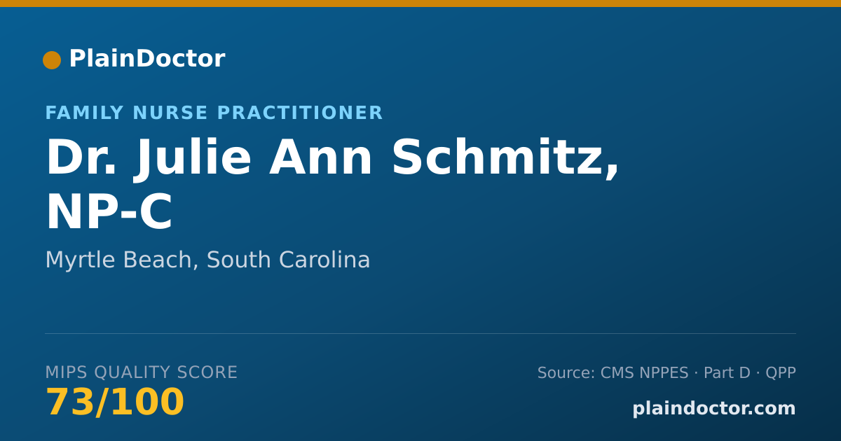 Shareable card for Julie Ann Schmitz, NP-C - Family Nurse Practitioner, Myrtle Beach, SC