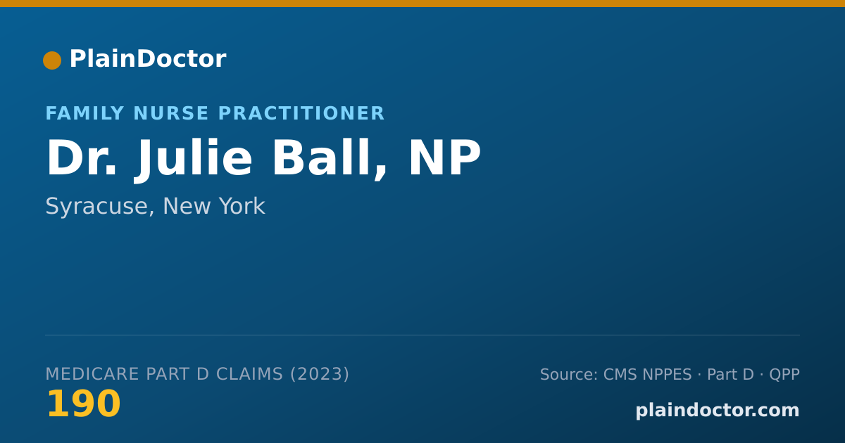 Shareable card for Julie Ball, NP - Family Nurse Practitioner, Syracuse, NY