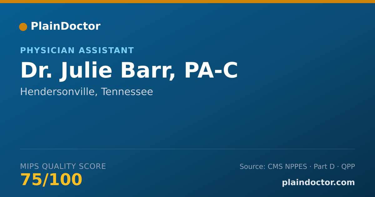 Shareable card for Julie Barr, PA-C - Physician Assistant, Hendersonville, TN