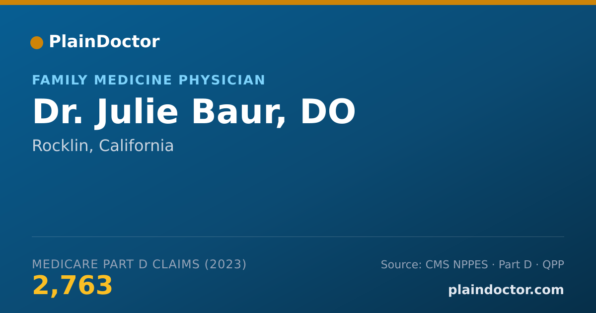 Shareable card for Julie Baur, DO - Family Medicine Physician, Rocklin, CA