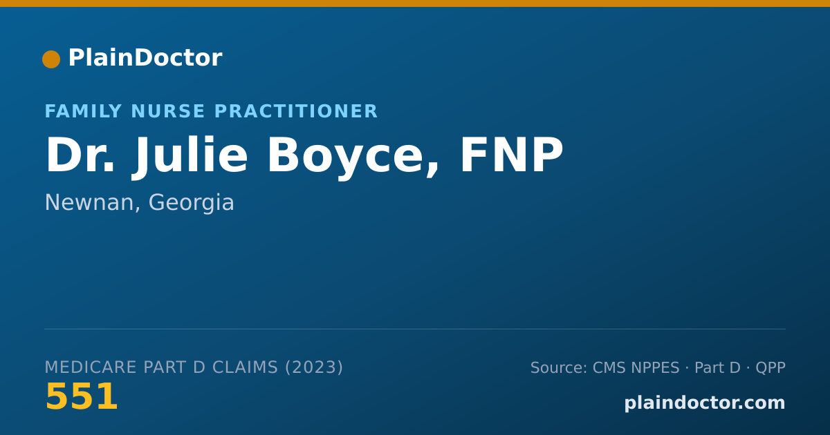 Shareable card for Julie Boyce, FNP - Family Nurse Practitioner, Newnan, GA