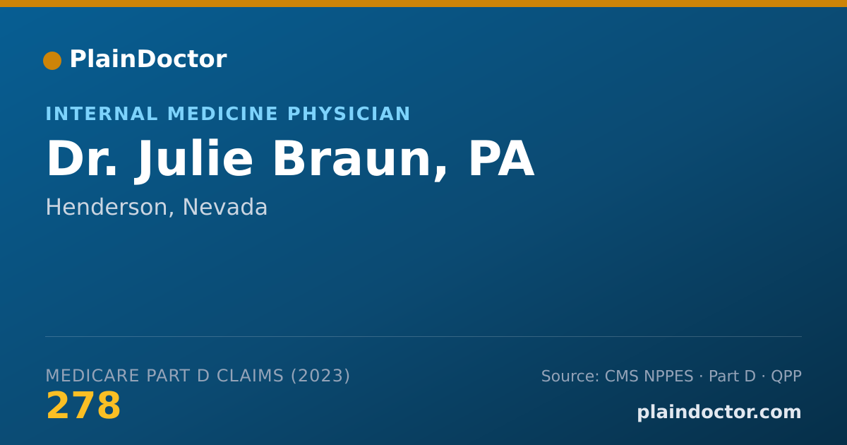Shareable card for Julie Braun, PA - Internal Medicine Physician, Henderson, NV