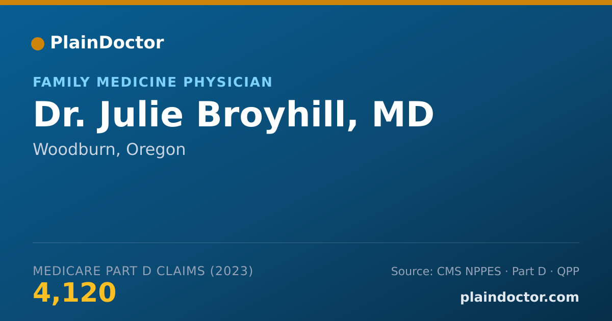 Shareable card for Julie Broyhill, MD - Family Medicine Physician, Woodburn, OR