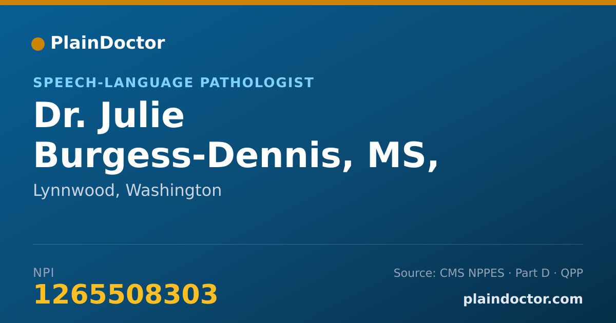Shareable card for Julie Burgess-Dennis, MS, CCC-SLP - Speech-Language Pathologist, Lynnwood, WA