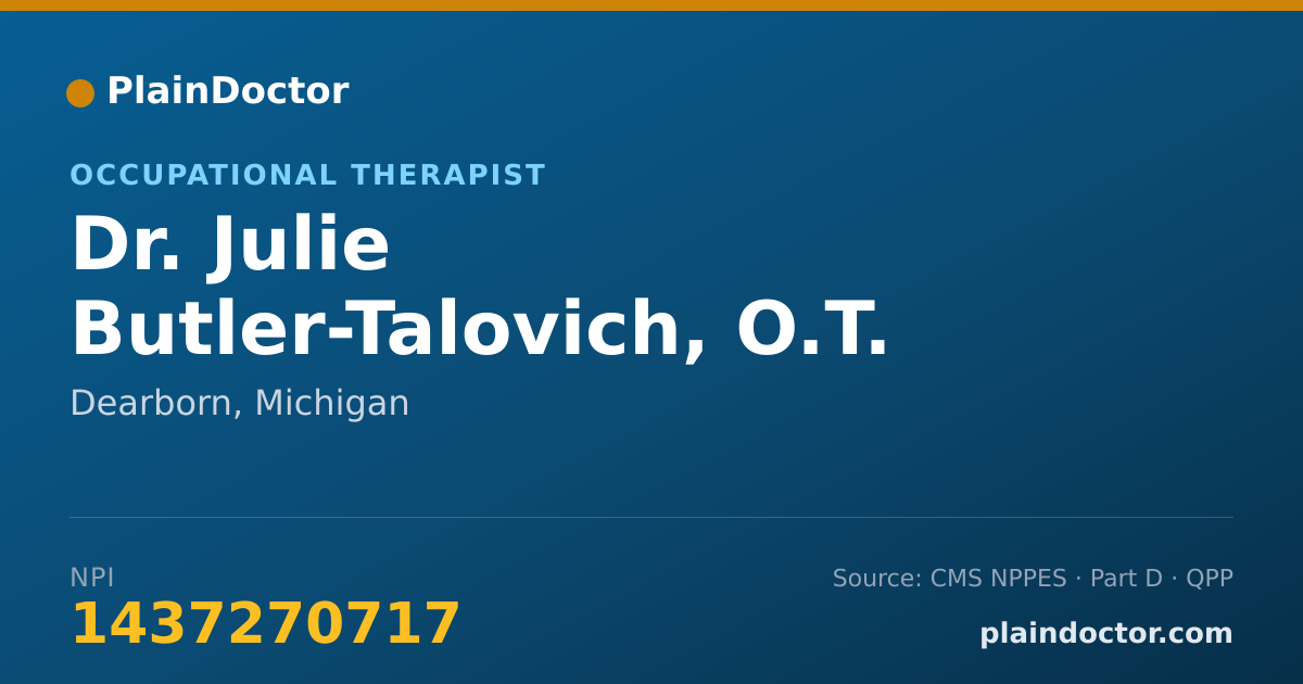 Shareable card for Julie Butler-Talovich, O.T. - Occupational Therapist, Dearborn, MI