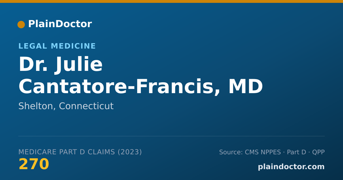 Shareable card for Julie Cantatore-Francis, MD - Legal Medicine, Shelton, CT