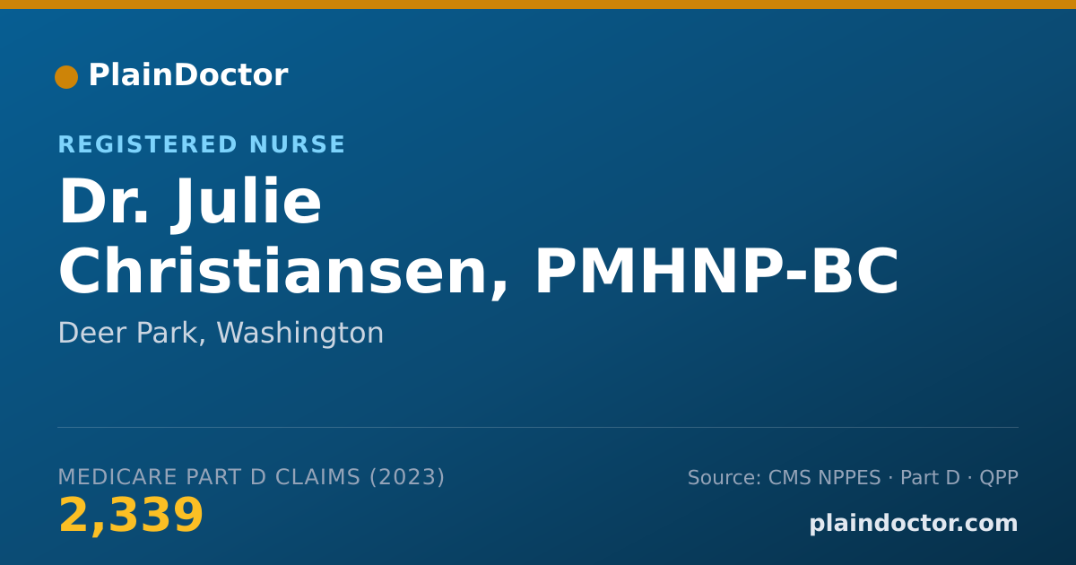 Shareable card for Julie Christiansen, PMHNP-BC - Registered Nurse, Deer Park, WA
