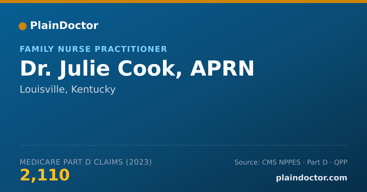 Shareable card for Julie Cook, APRN - Family Nurse Practitioner, Louisville, KY