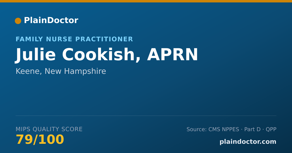 Shareable card for Julie Cookish, APRN - Family Nurse Practitioner, Keene, NH