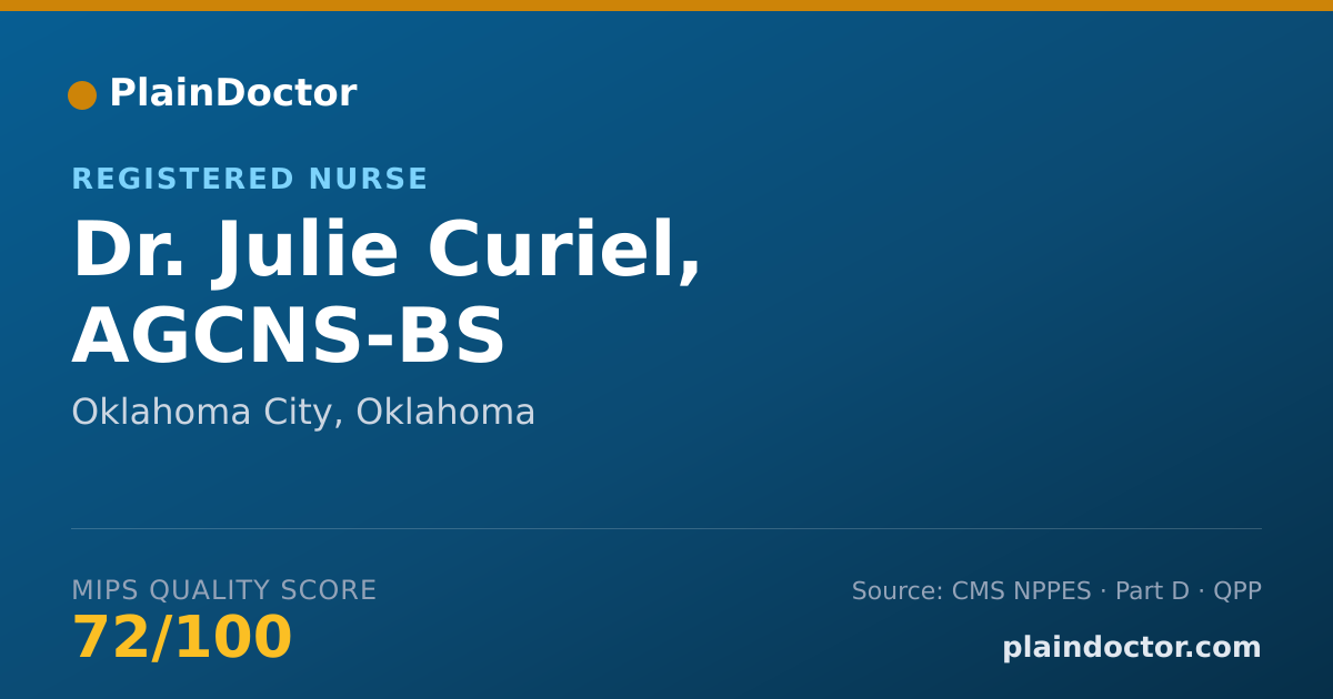Shareable card for Julie Curiel, AGCNS-BS - Registered Nurse, Oklahoma City, OK