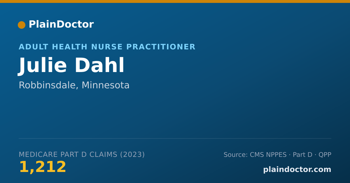 Shareable card for Julie Dahl - Adult Health Nurse Practitioner, Robbinsdale, MN