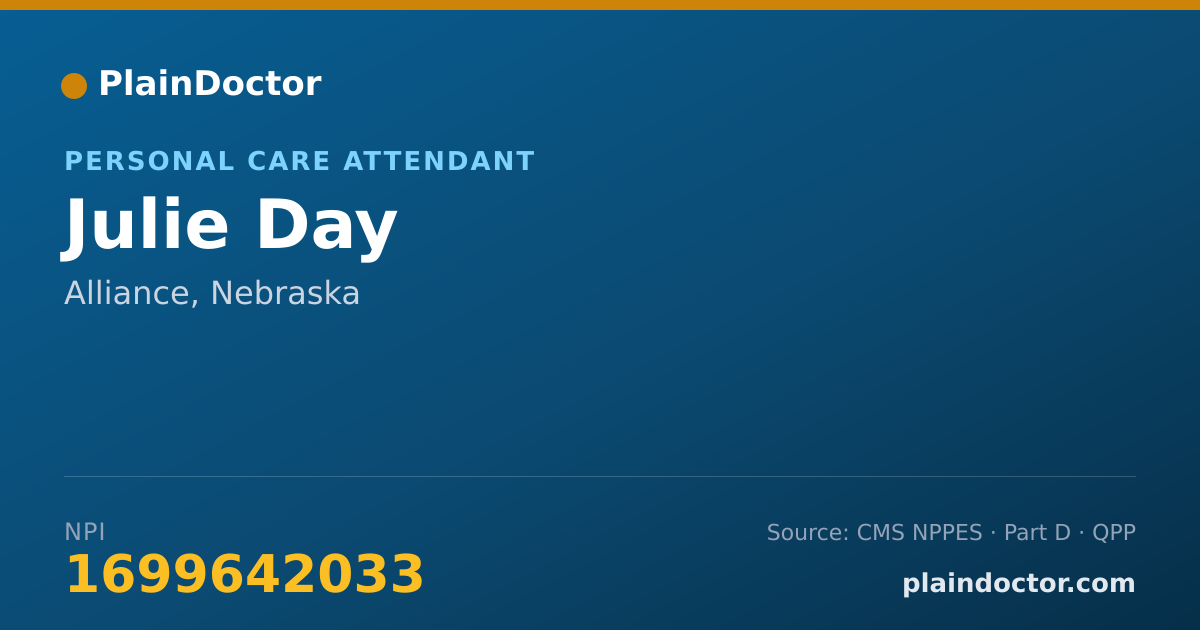Shareable card for Julie Day - Personal Care Attendant, Alliance, NE