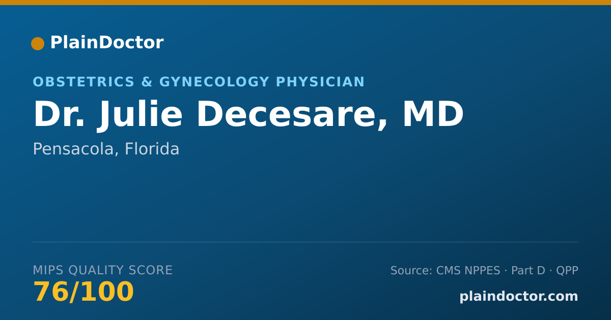 Shareable card for Julie Decesare, MD - Obstetrics & Gynecology Physician, Pensacola, FL