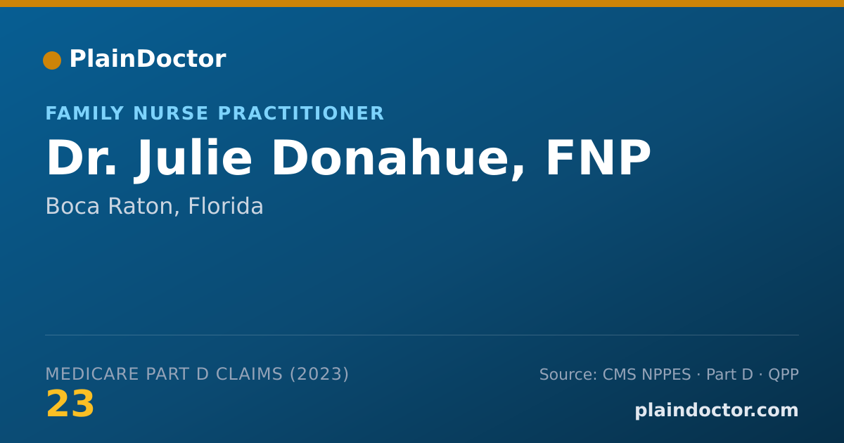 Shareable card for Julie Donahue, FNP - Family Nurse Practitioner, Boca Raton, FL