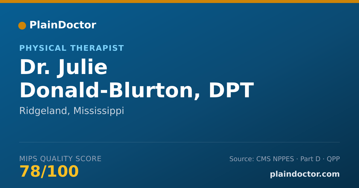 Shareable card for Julie Donald-Blurton, DPT - Physical Therapist, Ridgeland, MS