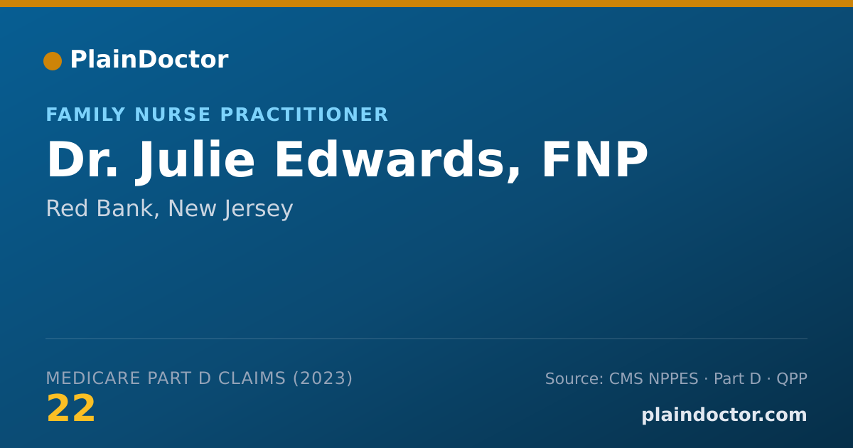 Shareable card for Julie Edwards, FNP - Family Nurse Practitioner, Red Bank, NJ