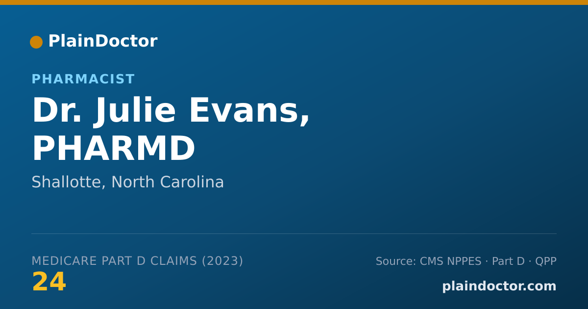 Shareable card for Julie Evans, PHARMD - Pharmacist, Shallotte, NC