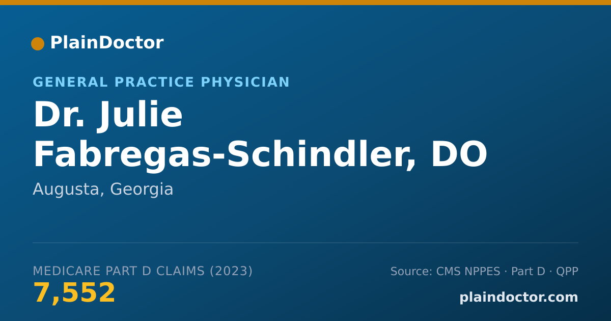 Shareable card for Julie Fabregas-Schindler, DO - General Practice Physician, Augusta, GA