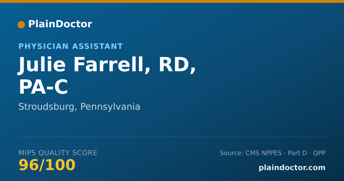 Shareable card for Julie Farrell, RD, PA-C - Registered Dietitian, Stroudsburg, PA
