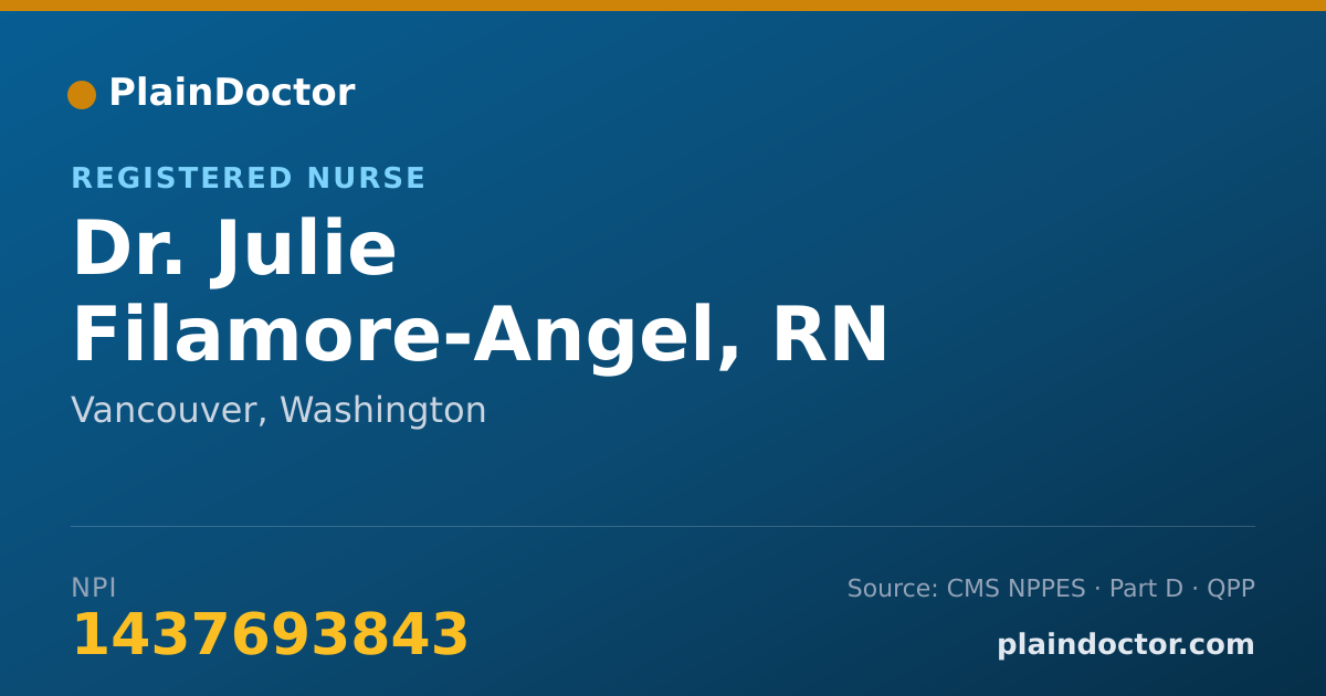 Shareable card for Julie Filamore-Angel, RN - Registered Nurse, Vancouver, WA