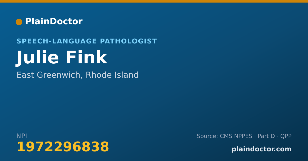 Shareable card for Julie Fink - Speech-Language Pathologist, East Greenwich, RI