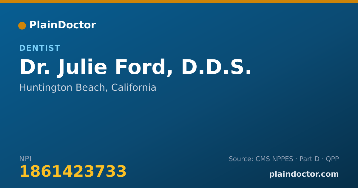 Shareable card for Julie Ford, D.D.S. - Dentist, Huntington Beach, CA