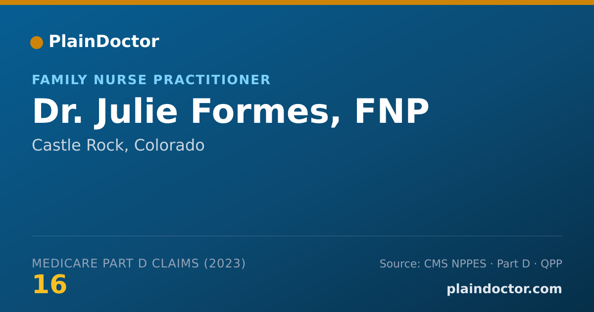 Shareable card for Julie Formes, FNP - Family Nurse Practitioner, Castle Rock, CO