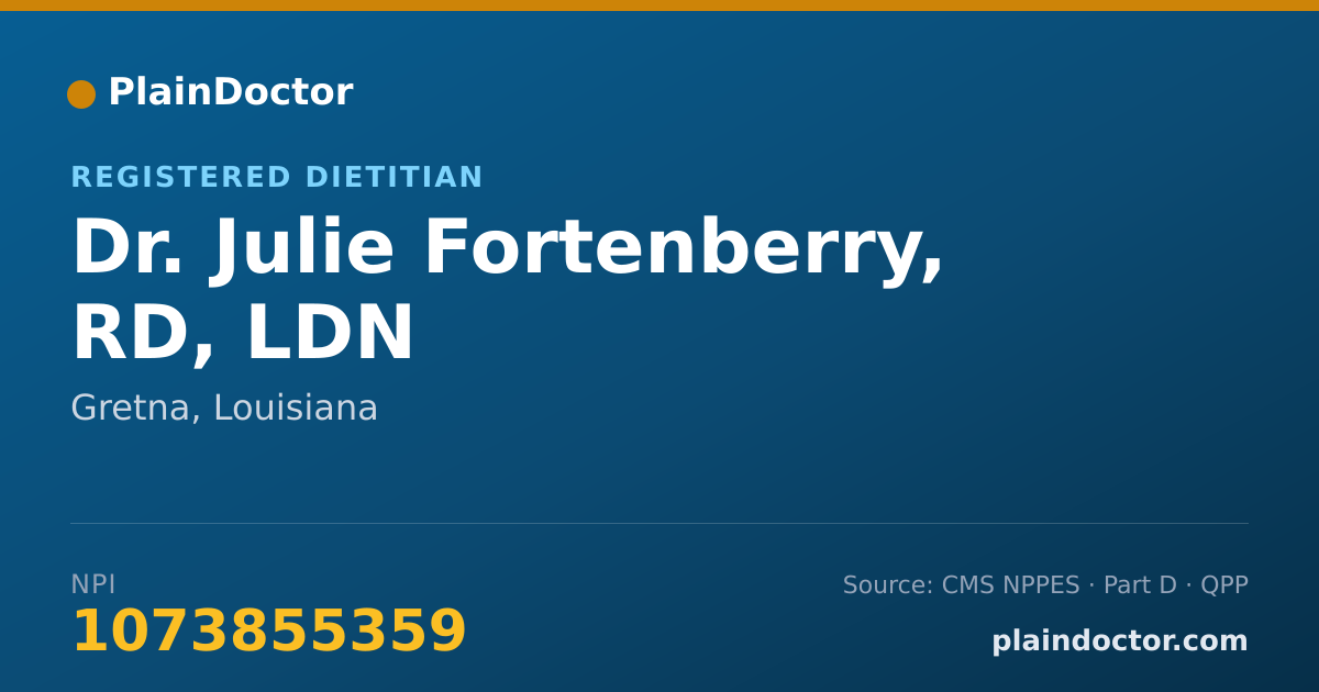 Shareable card for Julie Fortenberry, RD, LDN - Registered Dietitian, Gretna, LA