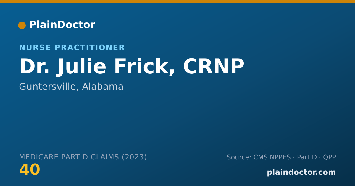 Shareable card for Julie Frick, CRNP - Nurse Practitioner, Guntersville, AL