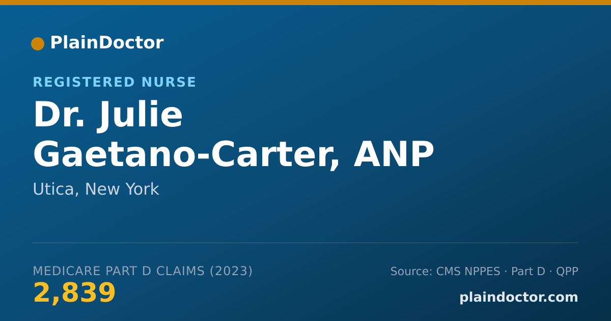 Shareable card for Julie Gaetano-Carter, ANP - Registered Nurse, Utica, NY