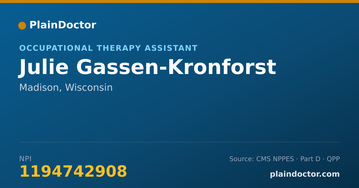 Shareable card for Julie Gassen-Kronforst - Occupational Therapy Assistant, Madison, WI