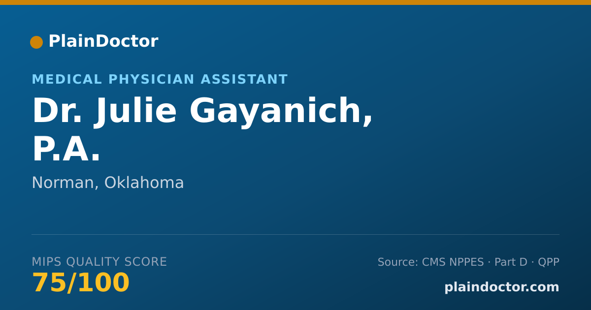 Shareable card for Julie Gayanich, P.A. - Medical Physician Assistant, Norman, OK