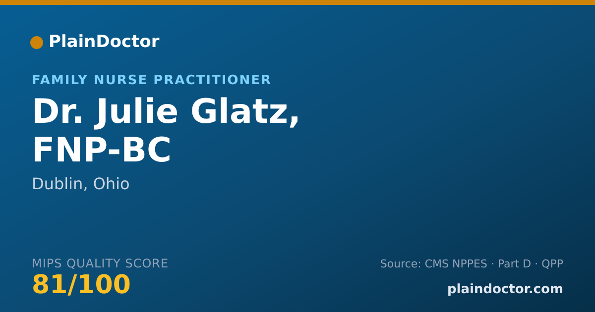 Shareable card for Julie Glatz, FNP-BC - Family Nurse Practitioner, Dublin, OH