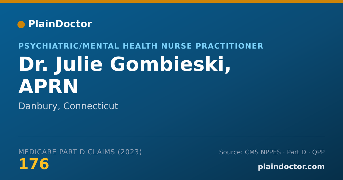 Shareable card for Julie Gombieski, APRN - Psychiatric/Mental Health Nurse Practitioner, Danbury, CT
