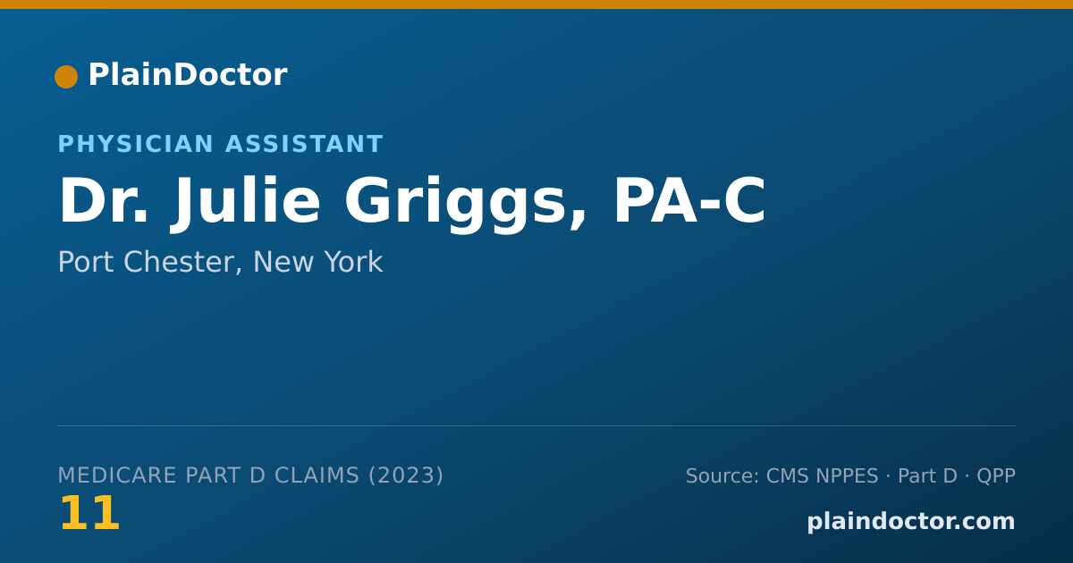 Shareable card for Julie Griggs, PA-C - Physician Assistant, Port Chester, NY