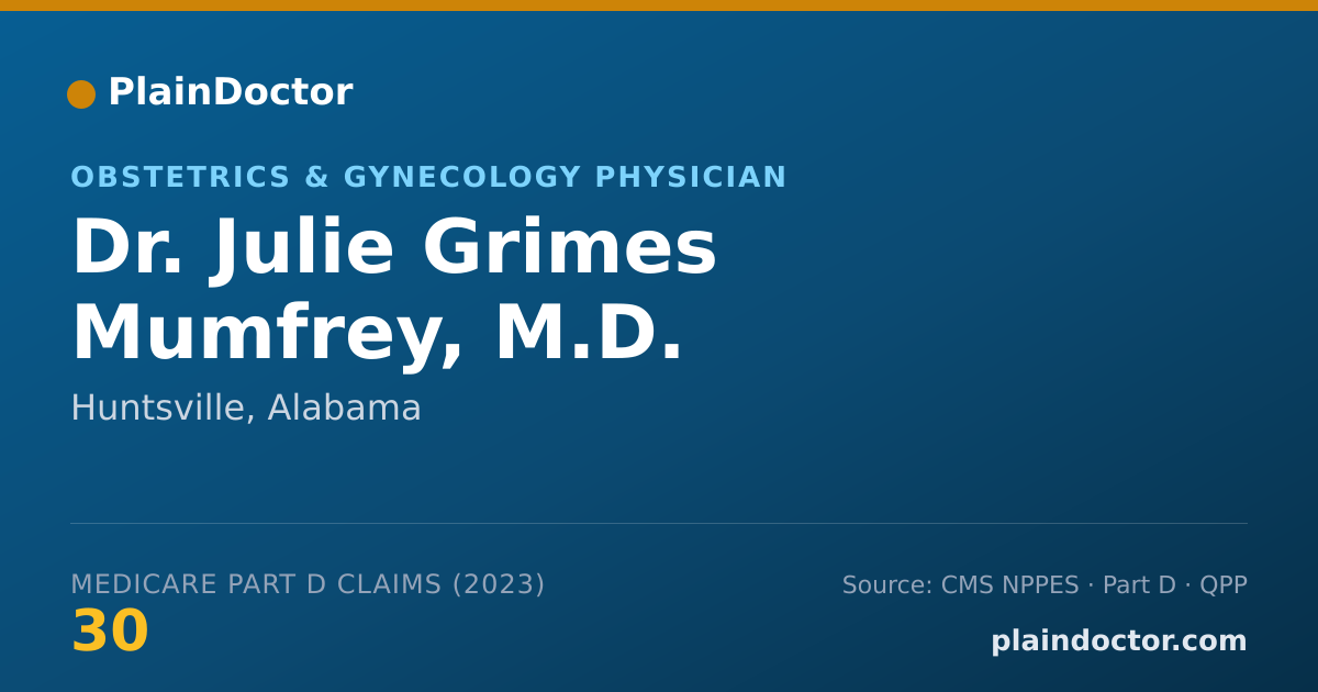 Shareable card for Julie Grimes Mumfrey, M.D. - Obstetrics & Gynecology Physician, Huntsville, AL