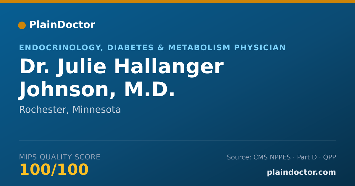 Shareable card for Julie Hallanger Johnson, M.D. - Endocrinology, Diabetes & Metabolism Physician, Rochester, MN