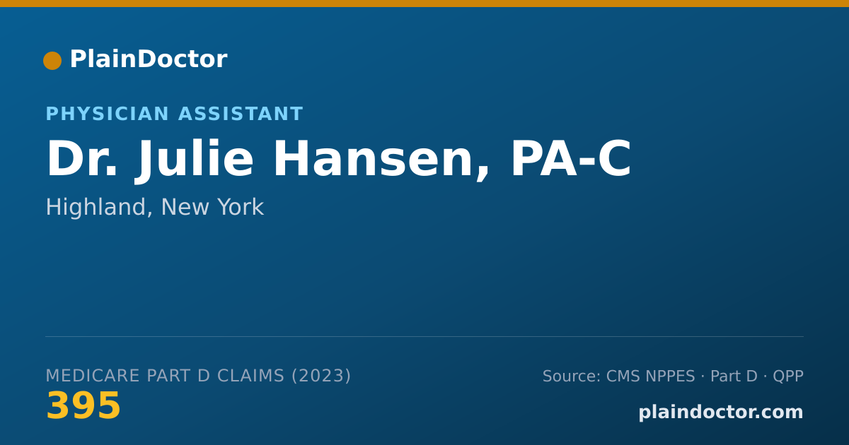 Shareable card for Julie Hansen, PA-C - Physician Assistant, Highland, NY