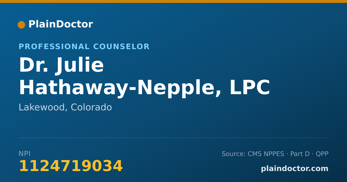Shareable card for Julie Hathaway-Nepple, LPC - Professional Counselor, Lakewood, CO