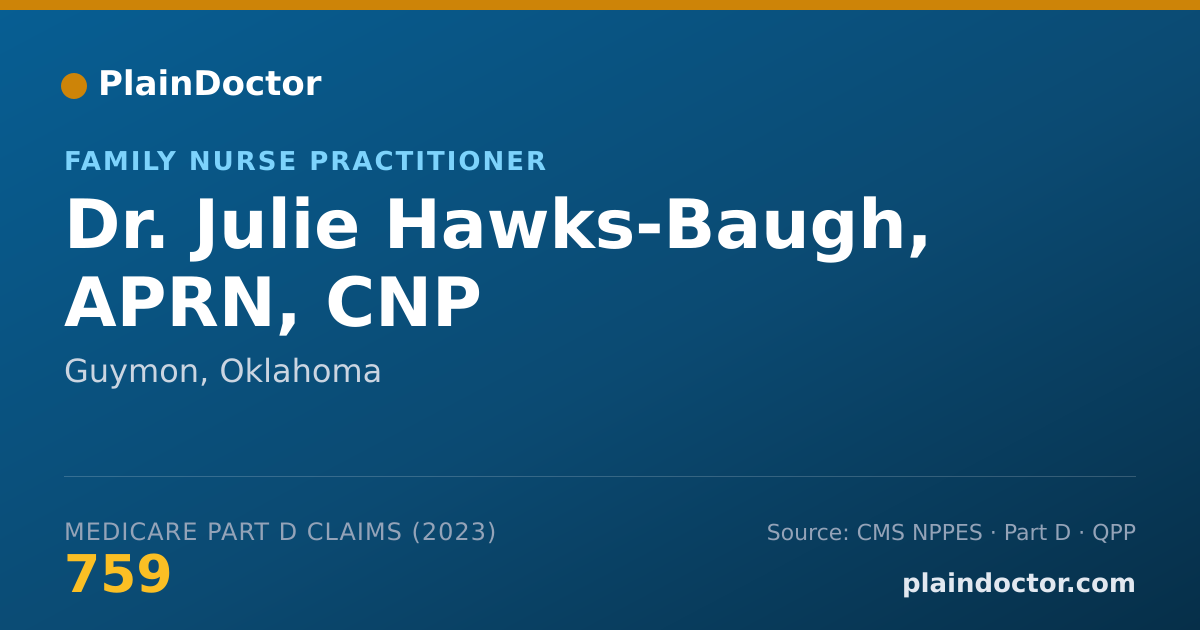 Shareable card for Julie Hawks-Baugh, APRN, CNP - Family Nurse Practitioner, Guymon, OK