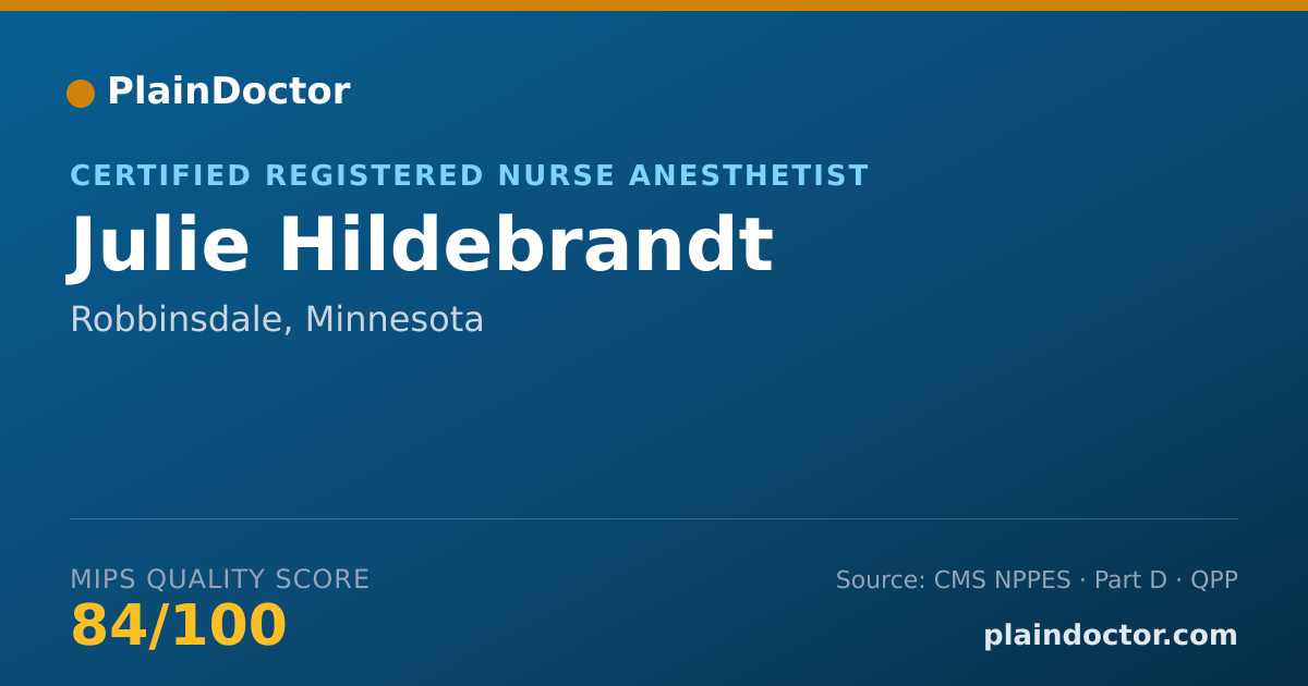 Shareable card for Julie Hildebrandt - Certified Registered Nurse Anesthetist, Robbinsdale, MN