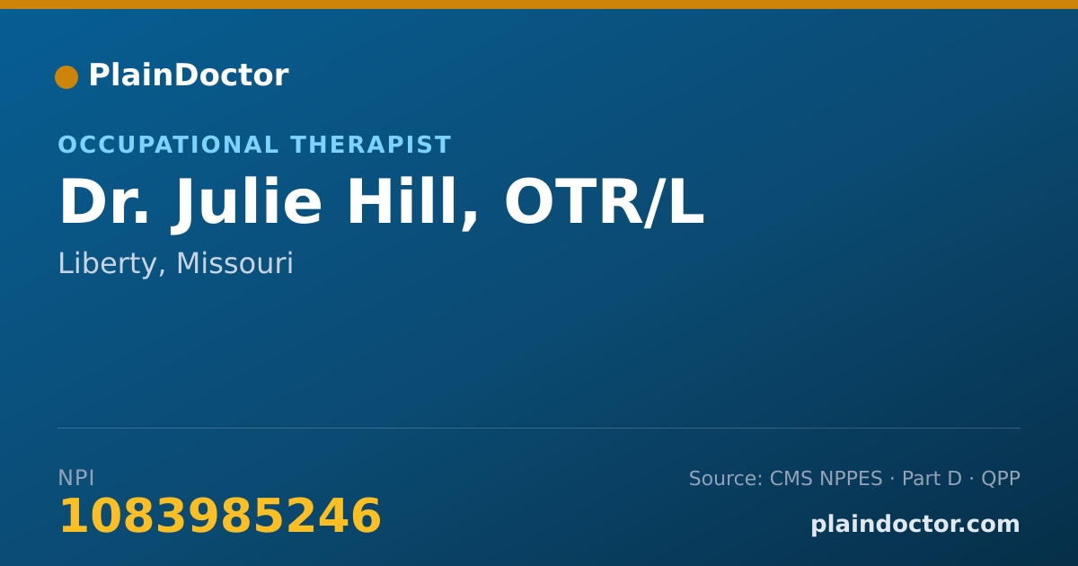 Shareable card for Julie Hill, OTR/L - Occupational Therapist, Liberty, MO