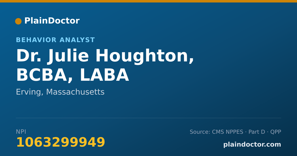 Shareable card for Julie Houghton, BCBA, LABA - Behavior Analyst, Erving, MA