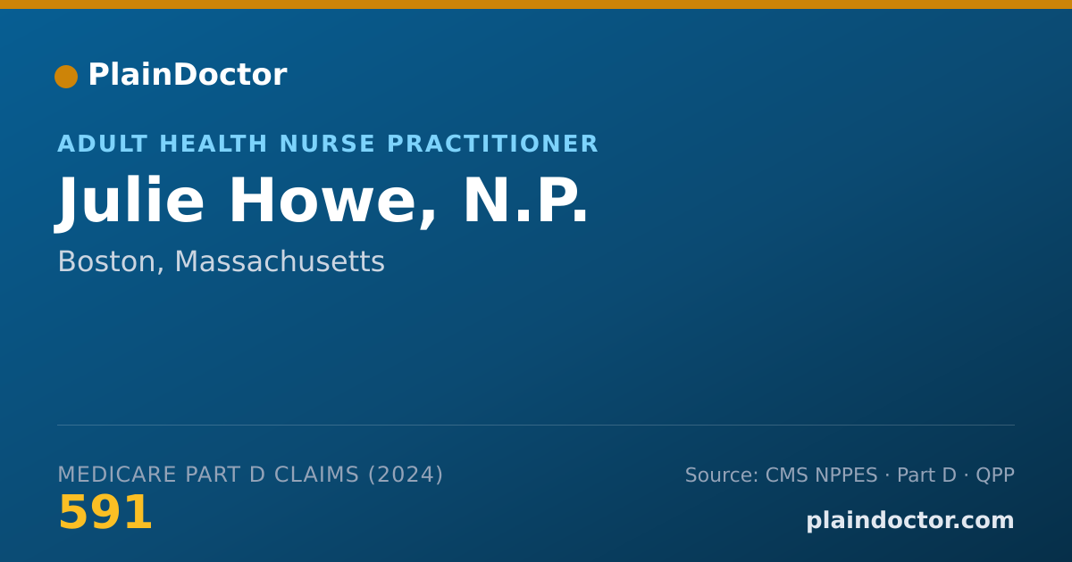 Shareable card for Julie Howe, N.P. - Adult Health Nurse Practitioner, Boston, MA
